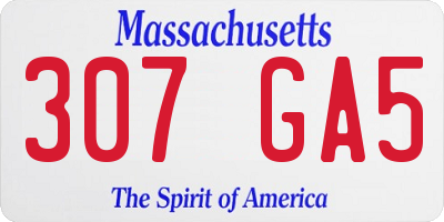 MA license plate 307GA5