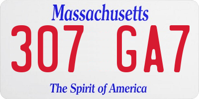 MA license plate 307GA7