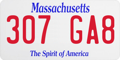 MA license plate 307GA8