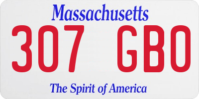 MA license plate 307GB0
