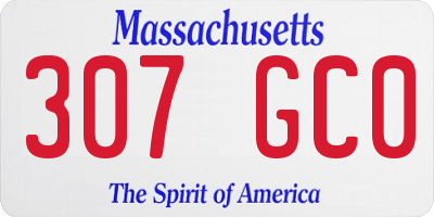 MA license plate 307GC0