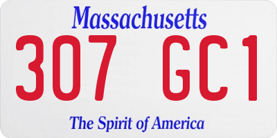 MA license plate 307GC1