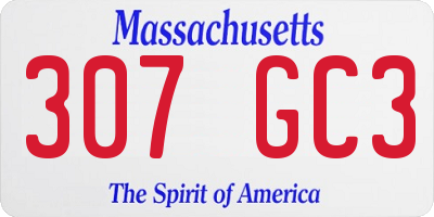 MA license plate 307GC3