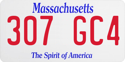 MA license plate 307GC4