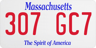 MA license plate 307GC7