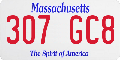 MA license plate 307GC8