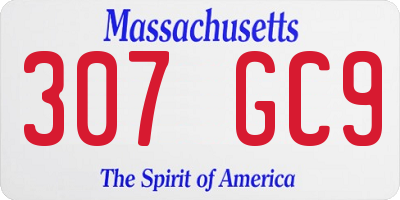 MA license plate 307GC9