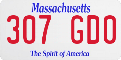 MA license plate 307GD0