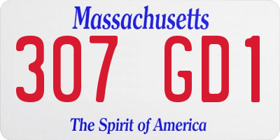MA license plate 307GD1