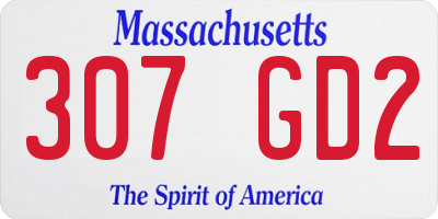 MA license plate 307GD2
