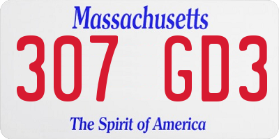 MA license plate 307GD3