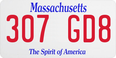 MA license plate 307GD8