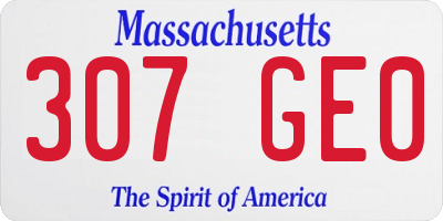 MA license plate 307GE0