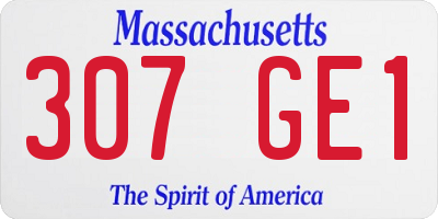 MA license plate 307GE1