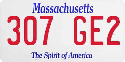 MA license plate 307GE2