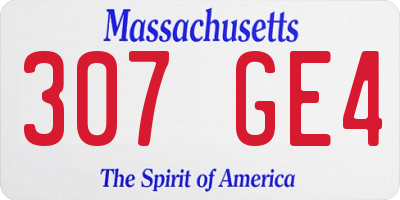 MA license plate 307GE4