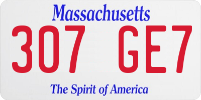 MA license plate 307GE7