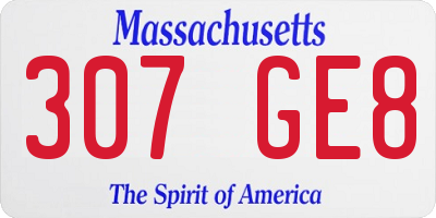 MA license plate 307GE8