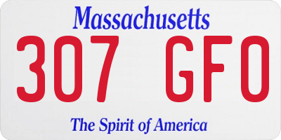 MA license plate 307GF0