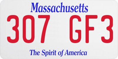 MA license plate 307GF3