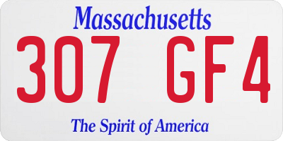 MA license plate 307GF4