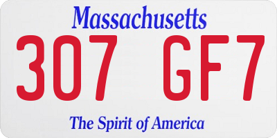 MA license plate 307GF7