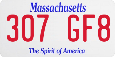 MA license plate 307GF8