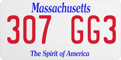 MA license plate 307GG3