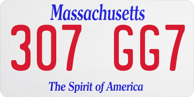 MA license plate 307GG7