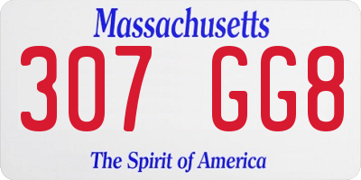 MA license plate 307GG8