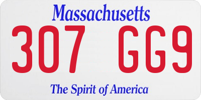MA license plate 307GG9