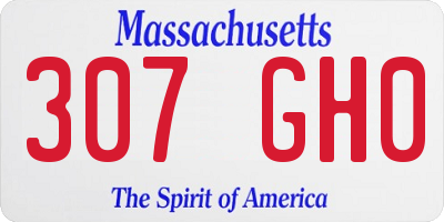 MA license plate 307GH0
