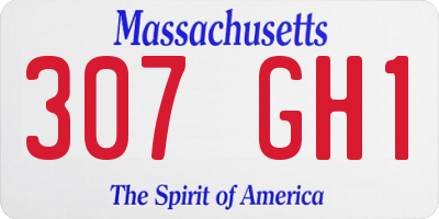 MA license plate 307GH1