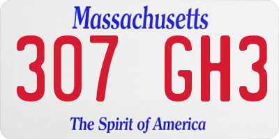 MA license plate 307GH3
