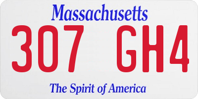 MA license plate 307GH4