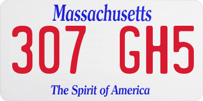 MA license plate 307GH5