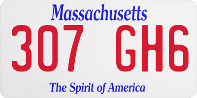 MA license plate 307GH6