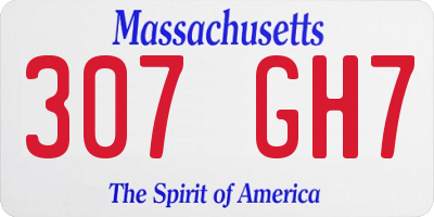 MA license plate 307GH7