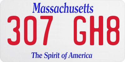 MA license plate 307GH8