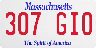 MA license plate 307GI0