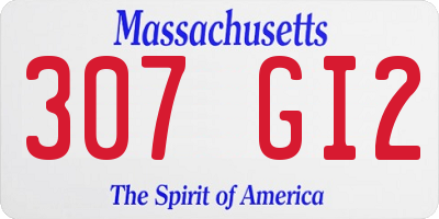 MA license plate 307GI2