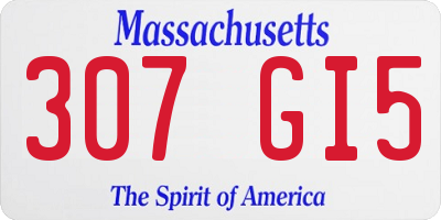 MA license plate 307GI5