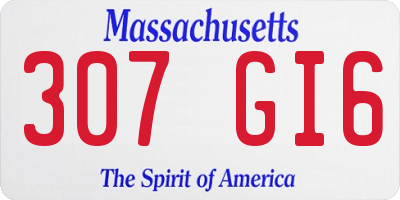 MA license plate 307GI6