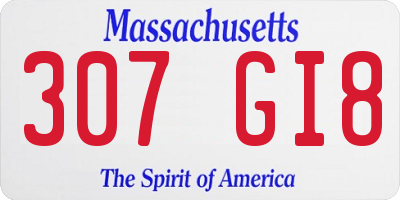 MA license plate 307GI8