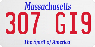 MA license plate 307GI9