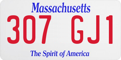 MA license plate 307GJ1