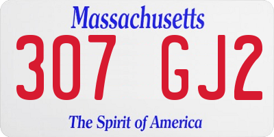 MA license plate 307GJ2
