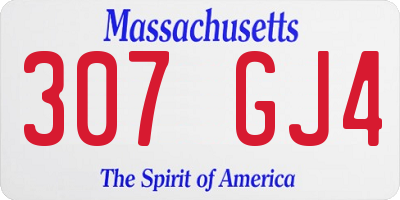 MA license plate 307GJ4