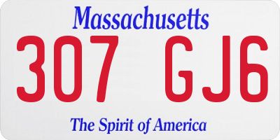 MA license plate 307GJ6