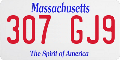 MA license plate 307GJ9